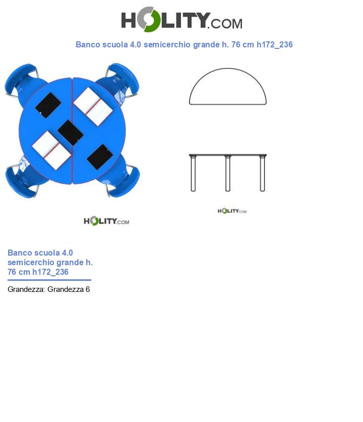 Banco scuola 4.0 semicerchio grande h. 76 cm h172_236