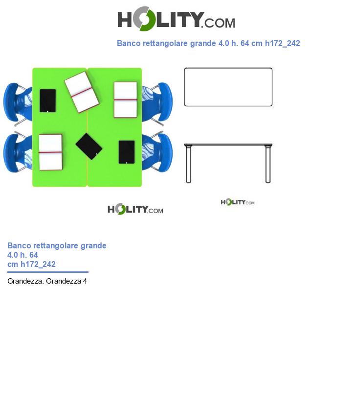 Banco rettangolare grande 4.0 h. 64 cm h172_242
