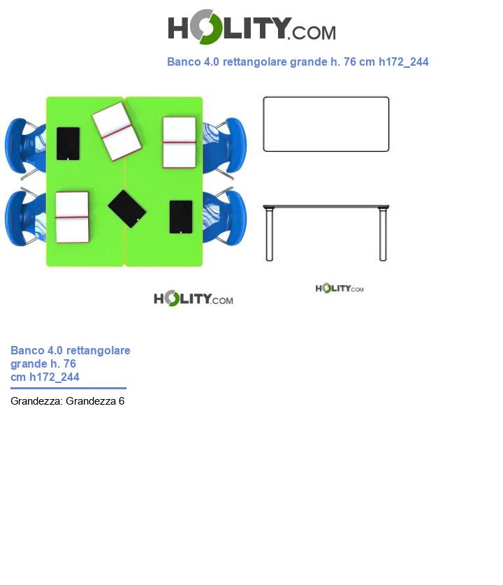 Banco 4.0 rettangolare grande h. 76 cm h172_244