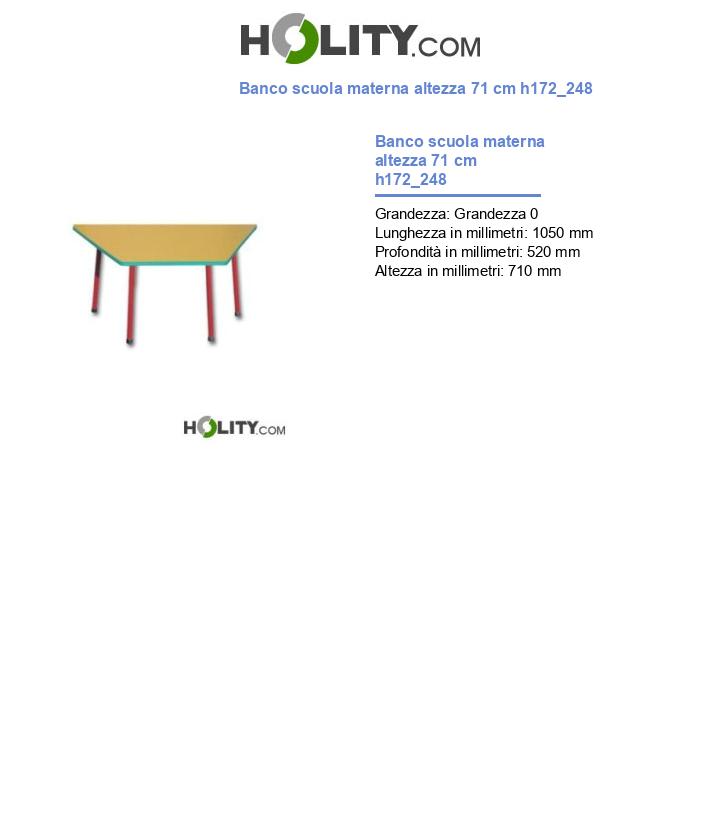 Banco scuola materna altezza 71 cm h172_248