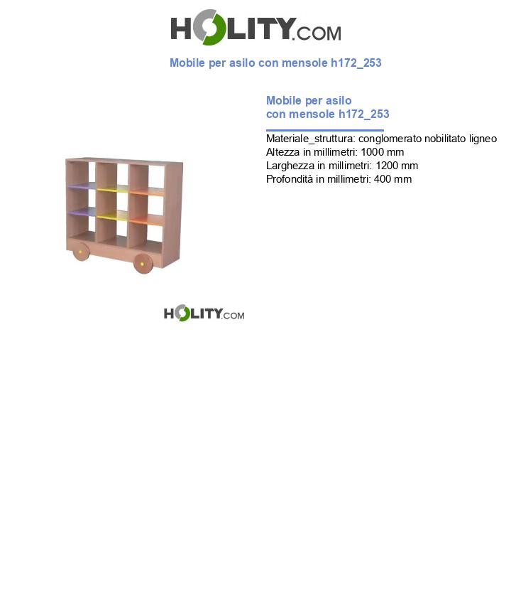 Mobile per asilo con mensole h172_253