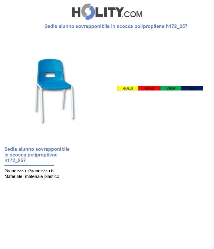 Sedia alunno sovrapponibile in scocca polipropilene h172_257