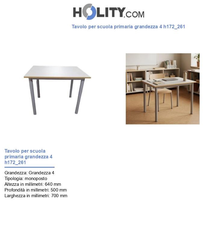 Tavolo per scuola primaria grandezza 4 h172_261