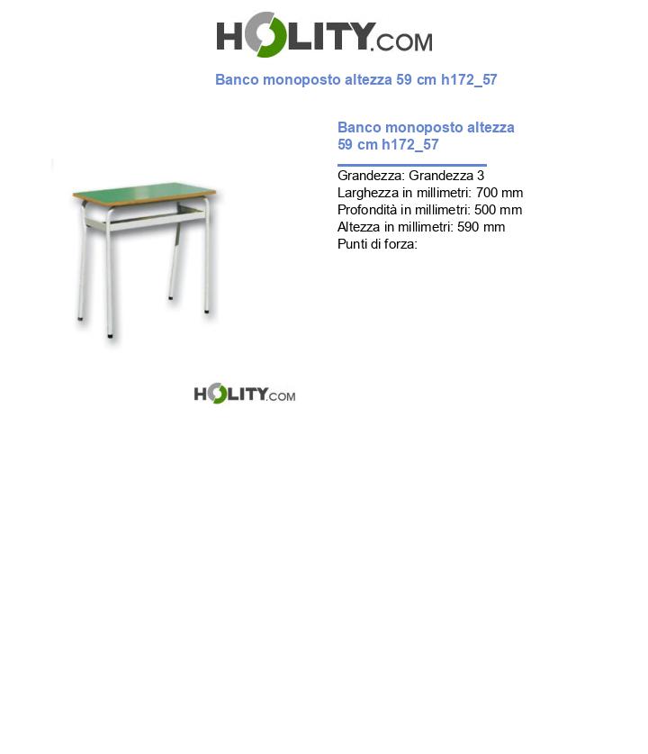 Banco monoposto altezza 59 cm h172_57