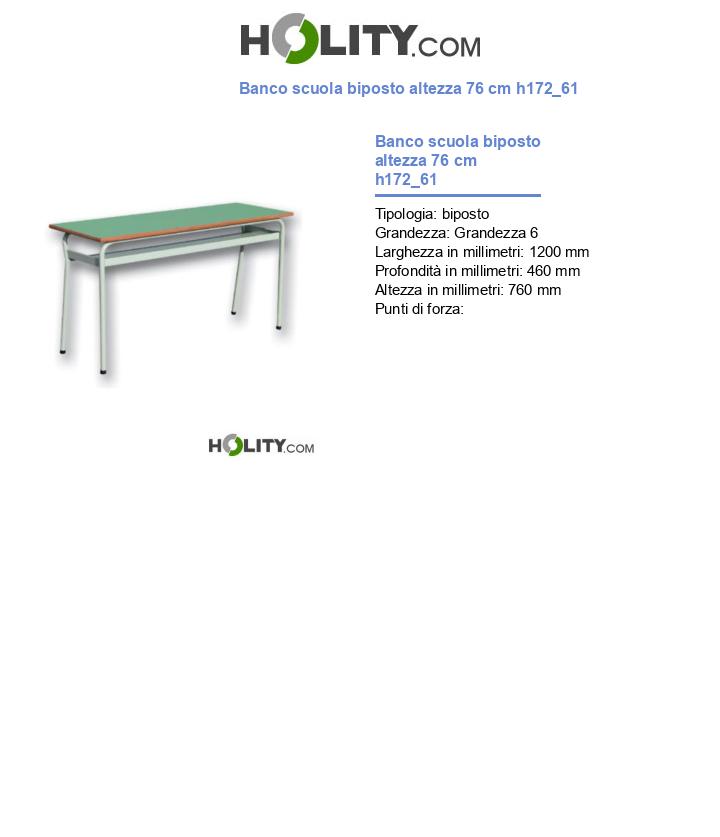 Banco scuola biposto altezza 76 cm h172_61