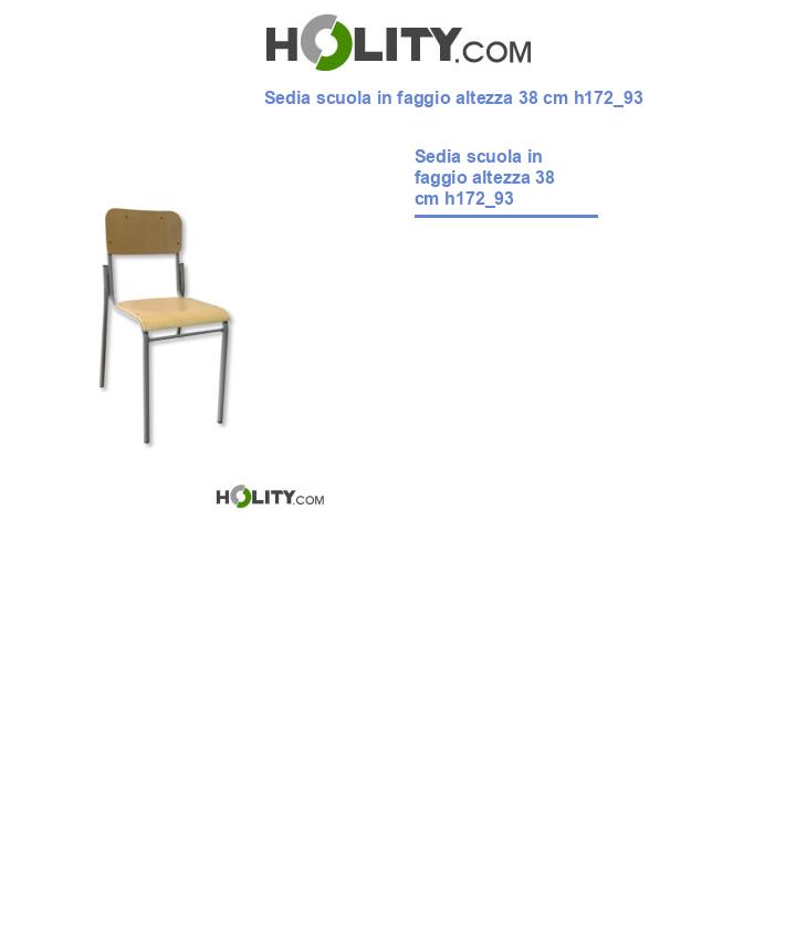 Sedia scuola in faggio altezza 38 cm h172_93