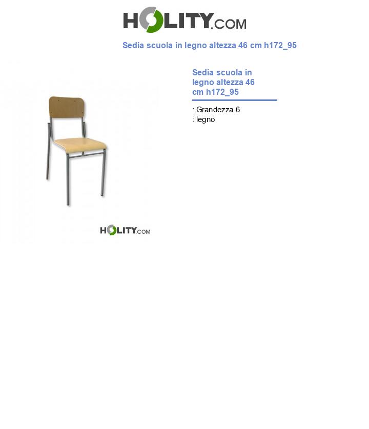Sedia scuola in legno altezza 46 cm h172_95