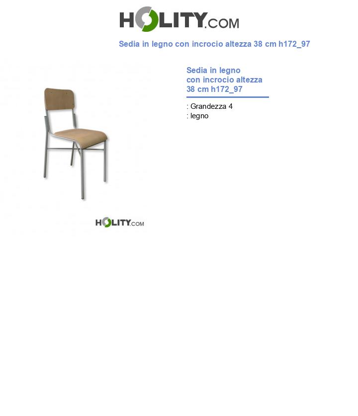 Sedia in legno con incrocio altezza 38 cm h172_97