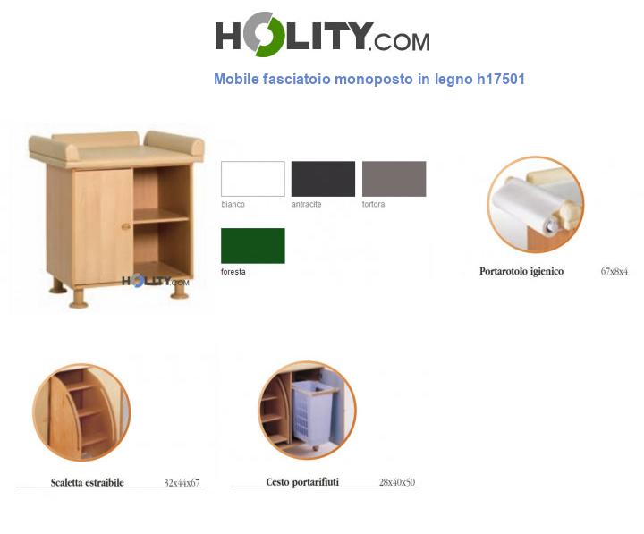 Mobile fasciatoio monoposto in legno h17501