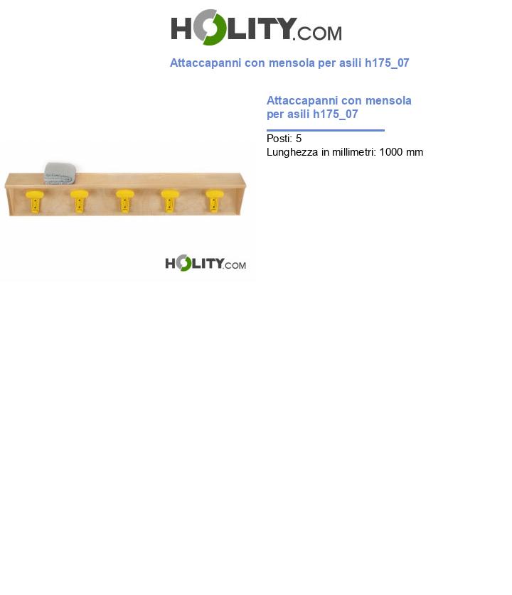 Attaccapanni con mensola per asili h175_07