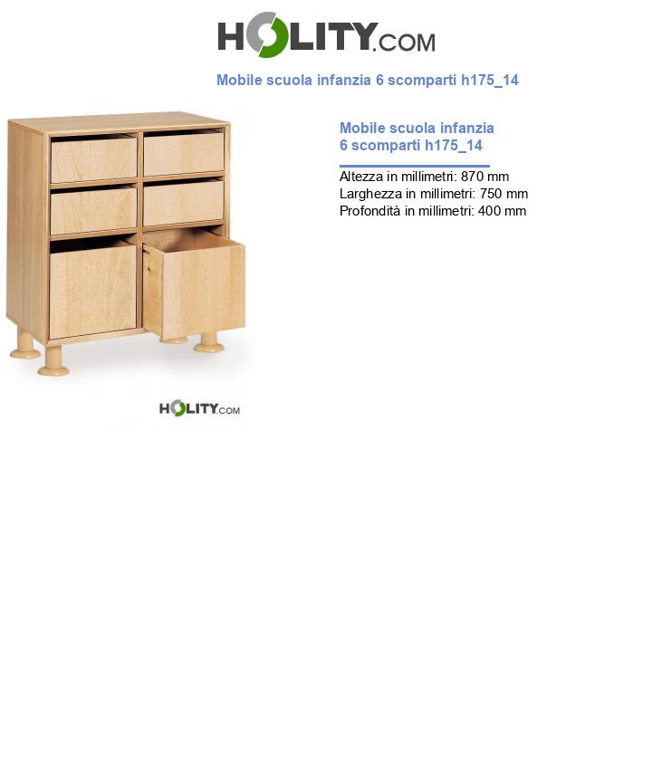 Mobile scuola infanzia 6 scomparti h175_14