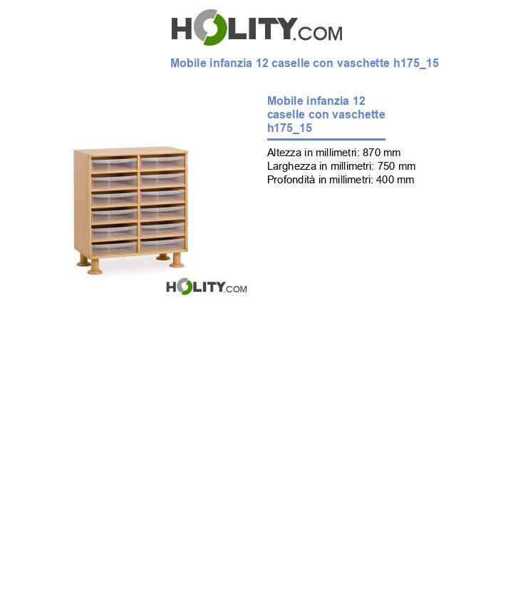 Mobile infanzia 12 caselle con vaschette h175_15