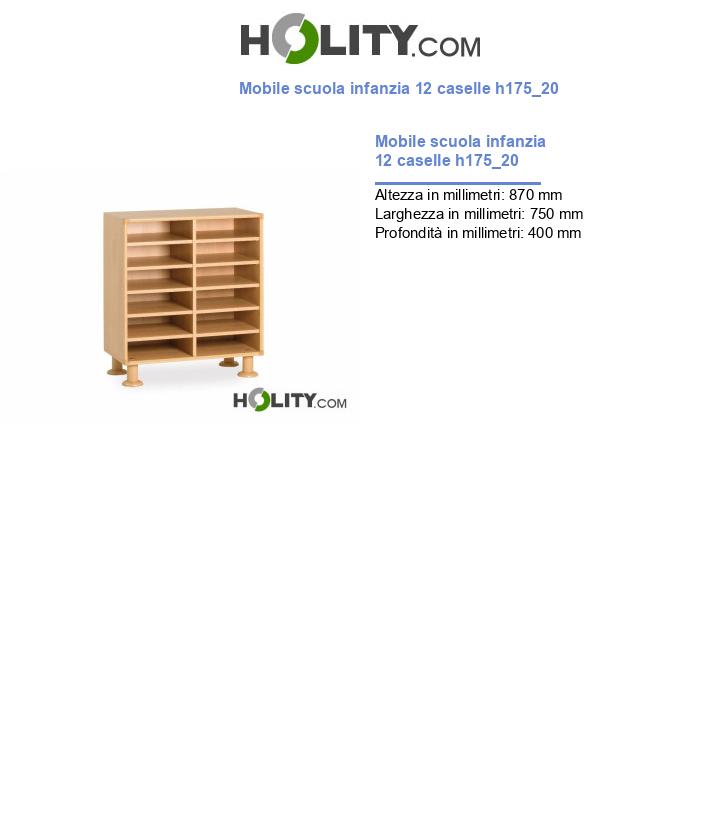 Mobile scuola infanzia 12 caselle h175_20