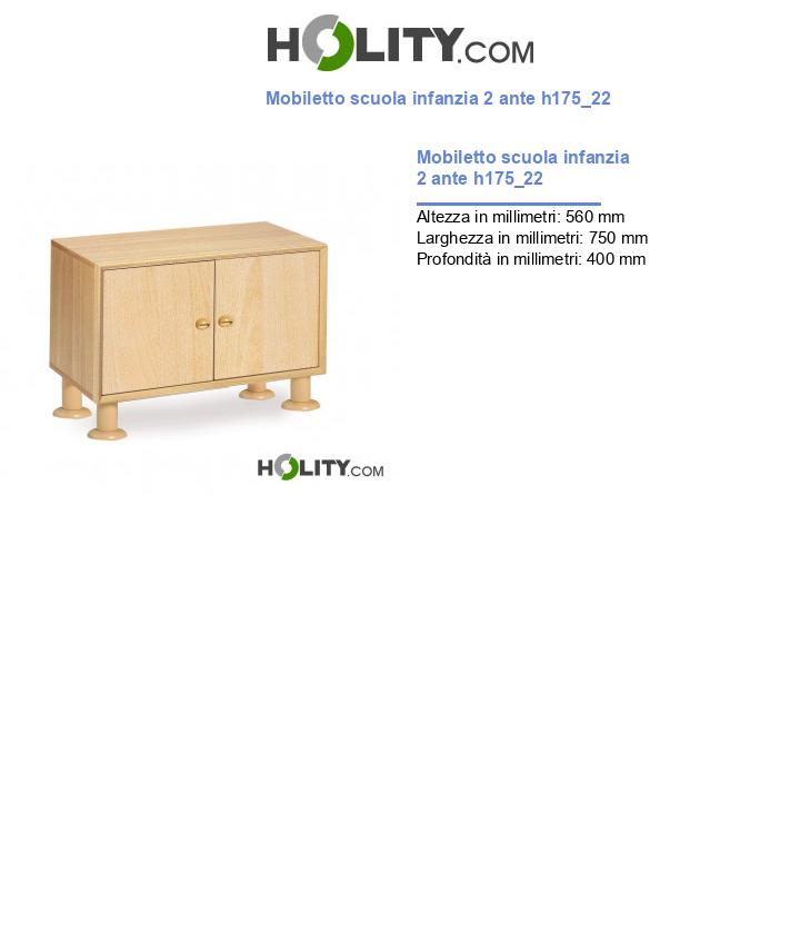 Mobiletto scuola infanzia 2 ante h175_22