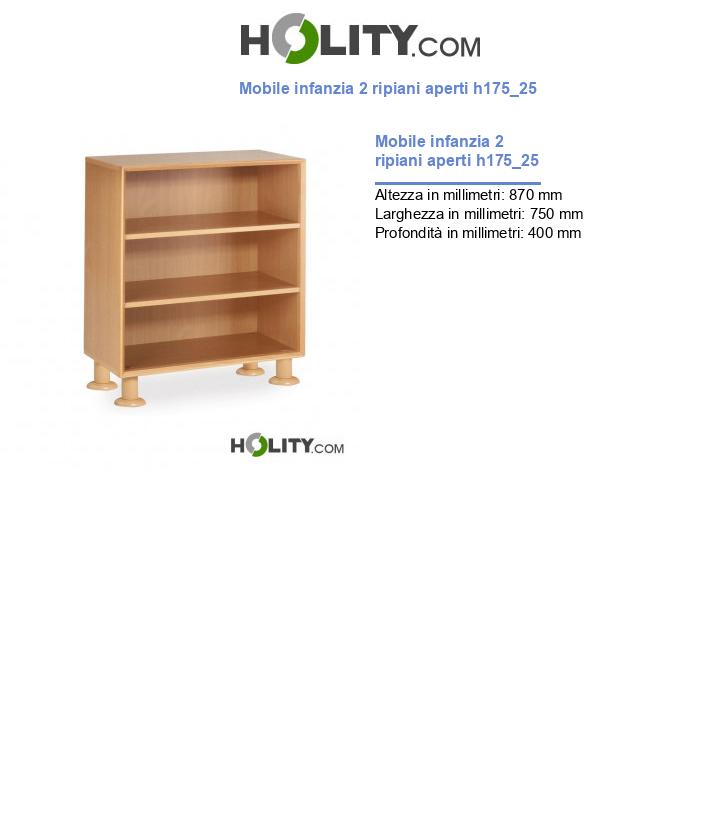 Mobile infanzia 2 ripiani aperti h175_25