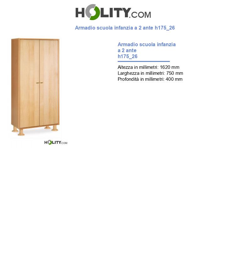 Armadio scuola infanzia a 2 ante h175_26