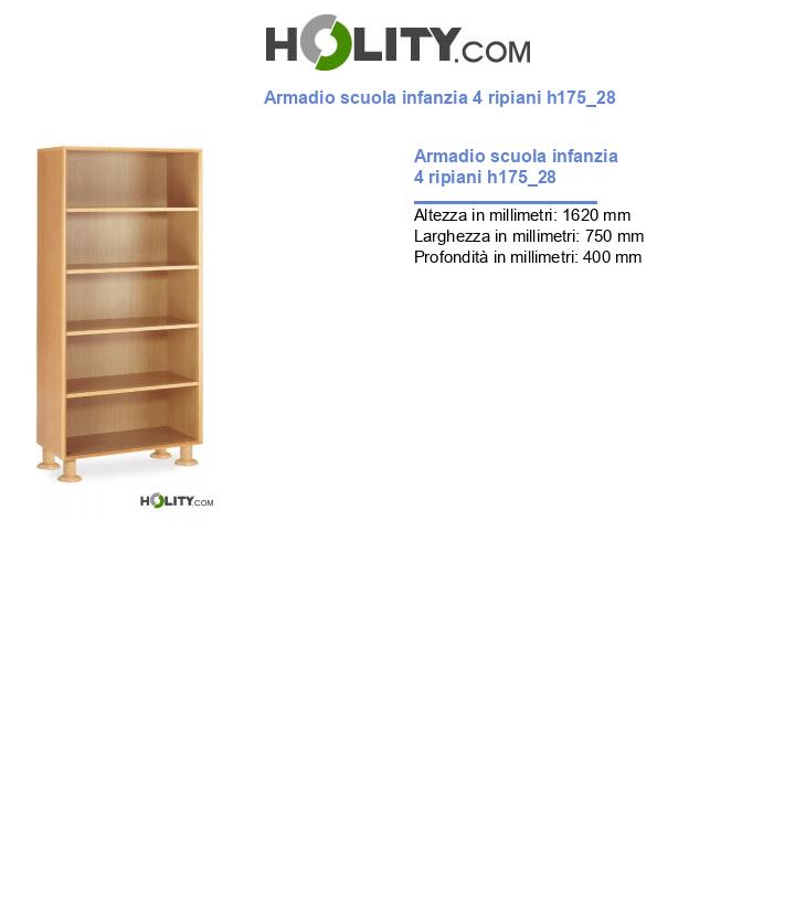 Armadio scuola infanzia 4 ripiani h175_28