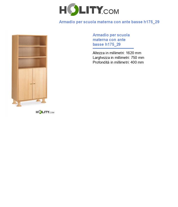 Armadio per scuola materna con ante basse h175_29