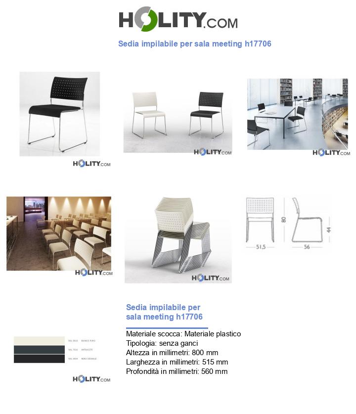Sedia impilabile per sala meeting h17706