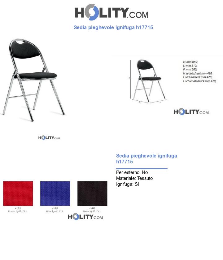 Sedia pieghevole ignifuga h17715