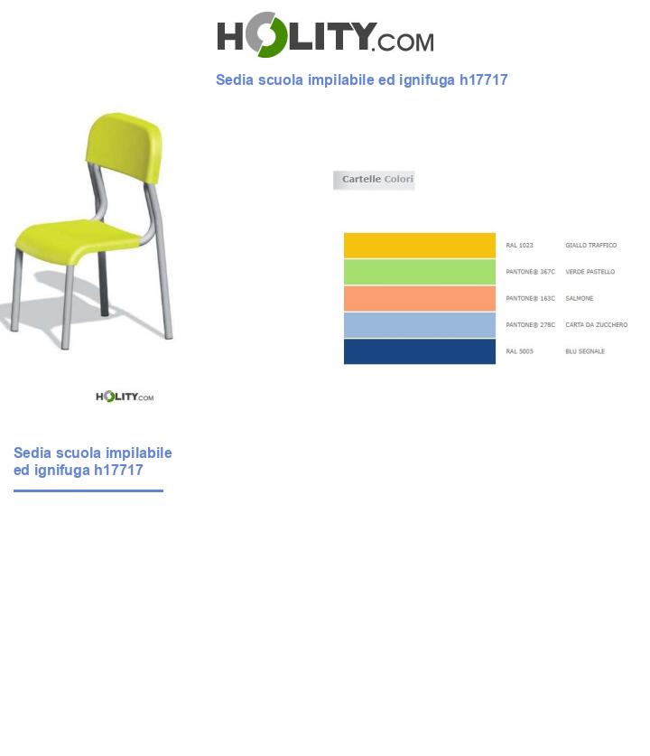 Sedia scuola impilabile ed ignifuga h17717