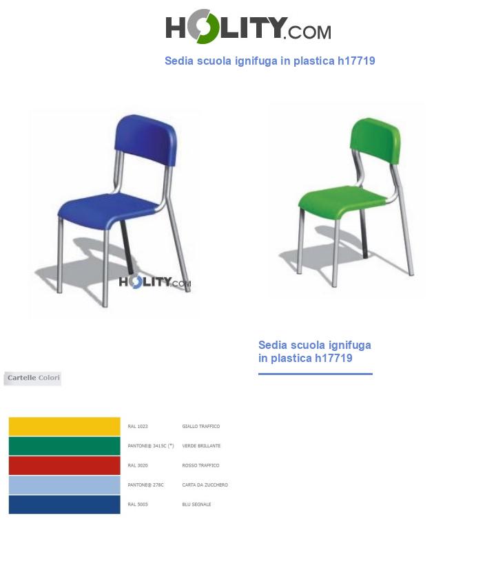 Sedia scuola ignifuga in plastica h17719