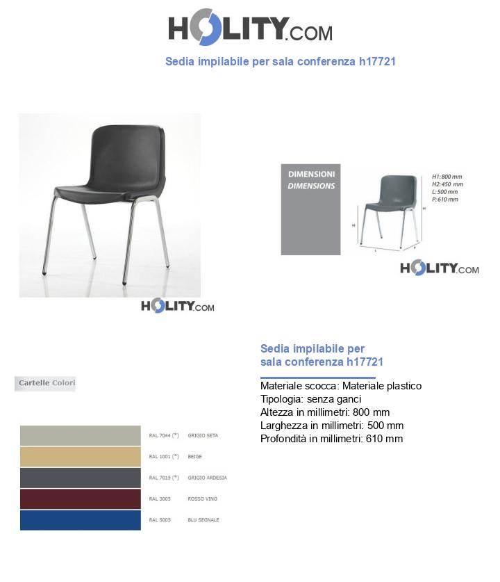 Sedia impilabile per sala conferenza h17721