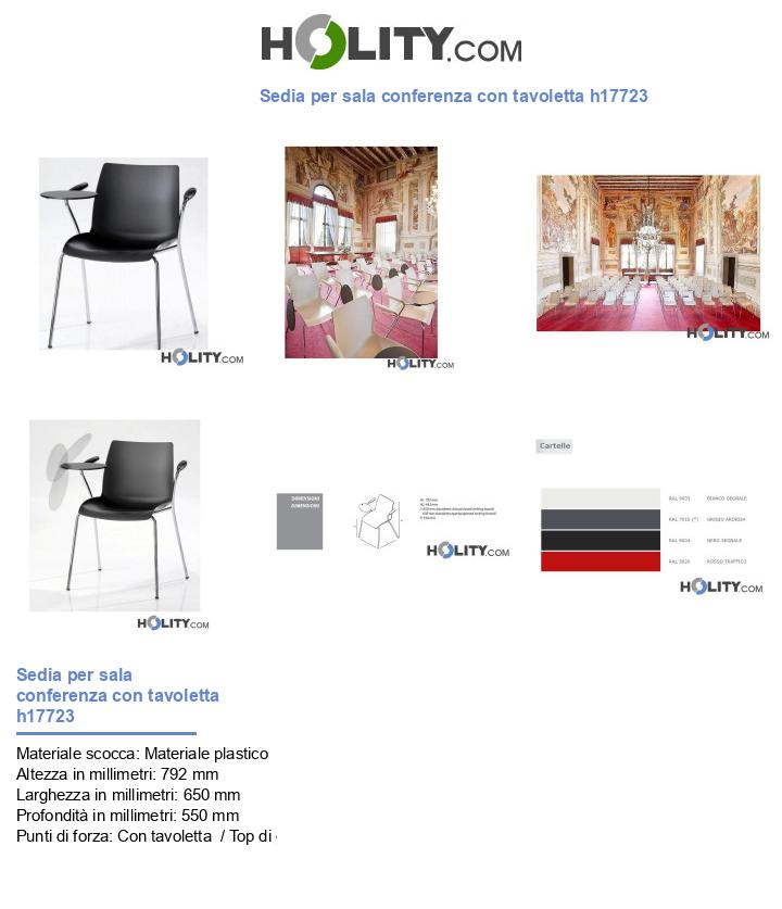 Sedia per sala conferenza con tavoletta h17723