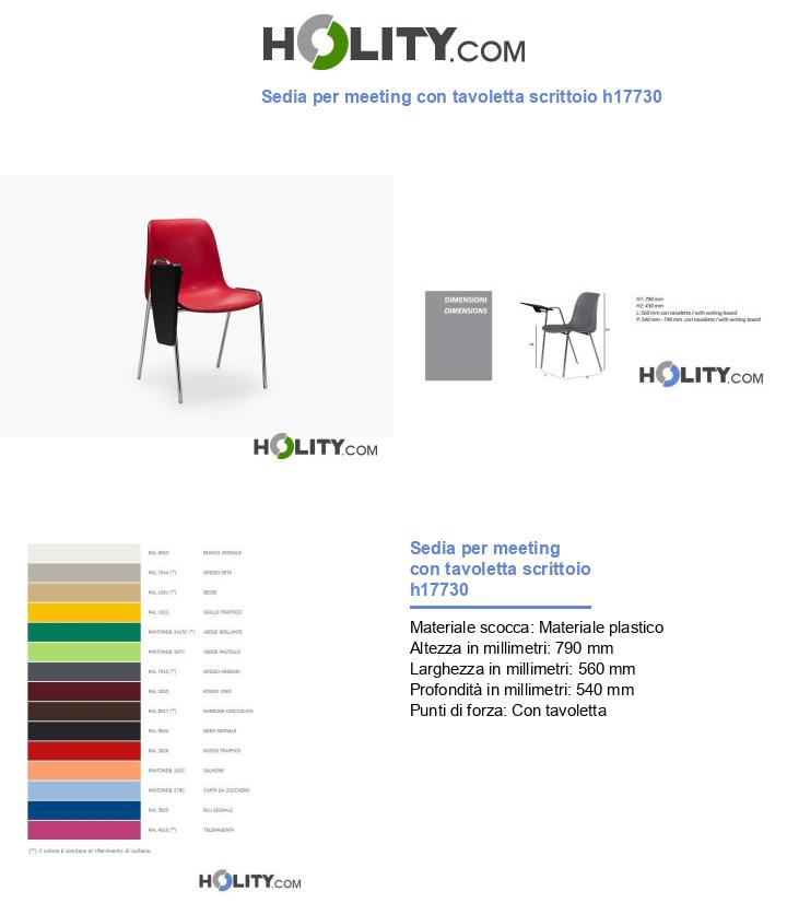 Sedia per meeting con tavoletta scrittoio h17730