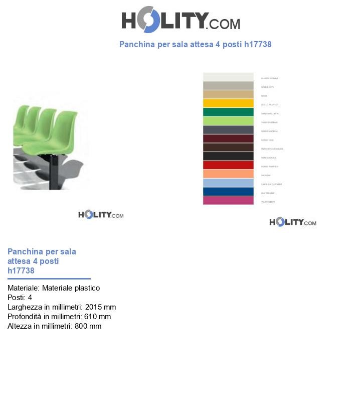 Panchina per sala attesa 4 posti h17738