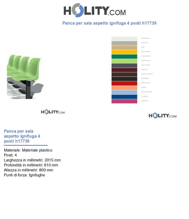 Panca per sala aspetto ignifuga 4 posti h17739