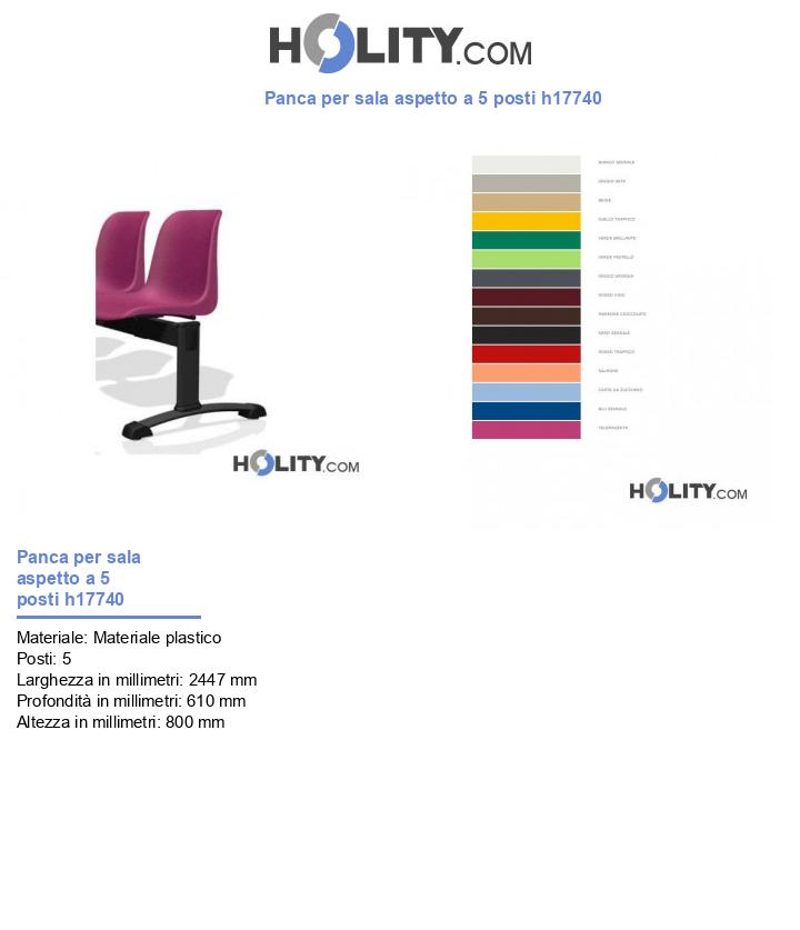Panca per sala aspetto a 5 posti h17740