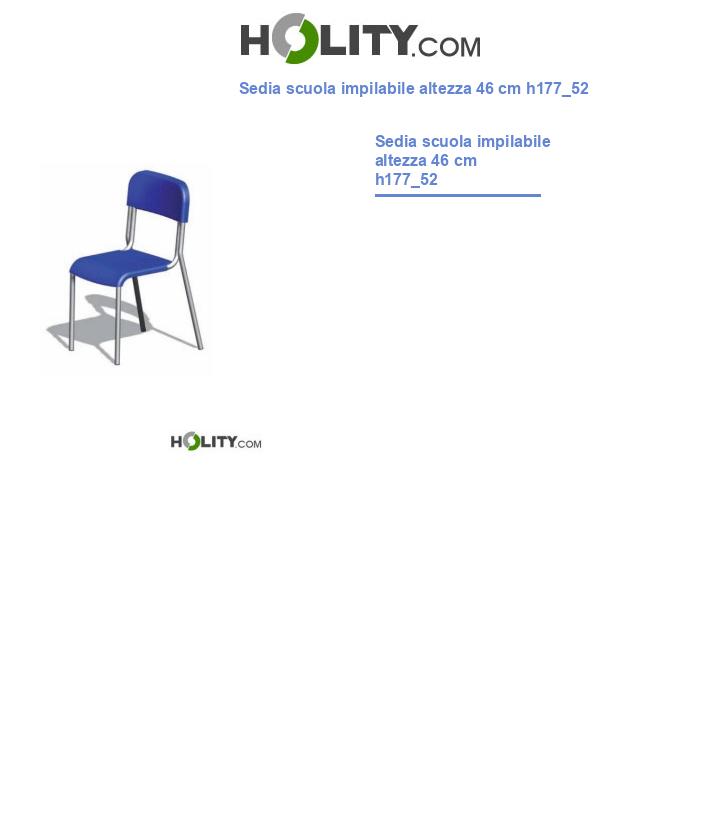 Sedia scuola impilabile altezza 46 cm h177_52