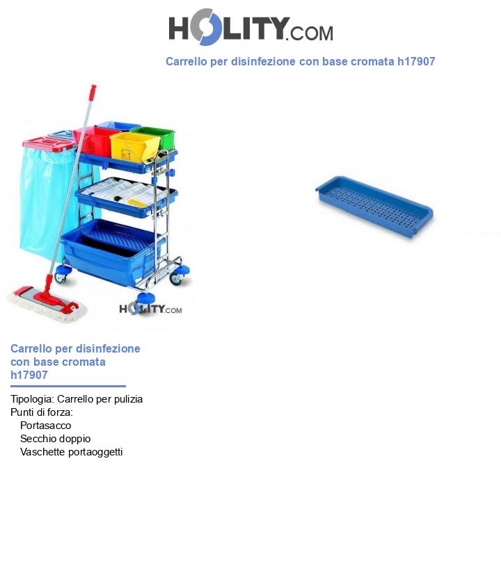 Carrello per disinfezione con base cromata h17907