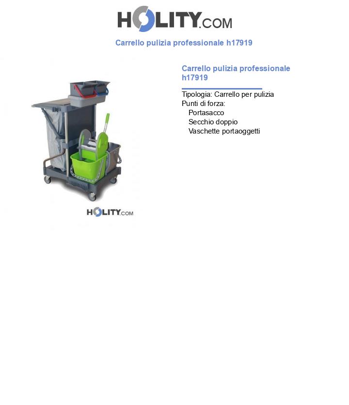 Carrello pulizia professionale h17919