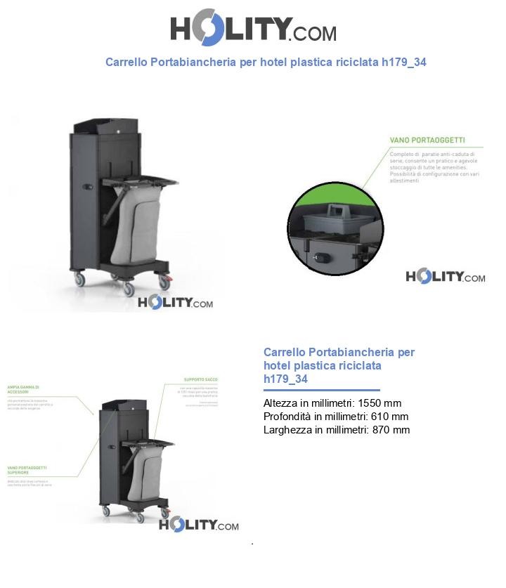 Carrello Portabiancheria per hotel plastica riciclata h179_34
