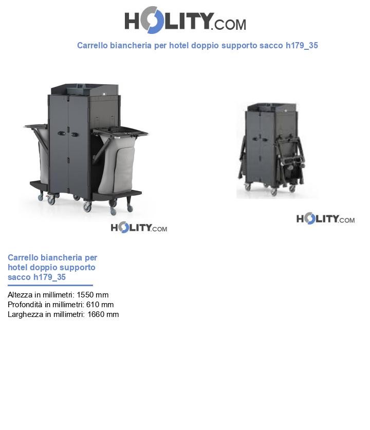 Carrello biancheria per hotel doppio supporto sacco h179_35