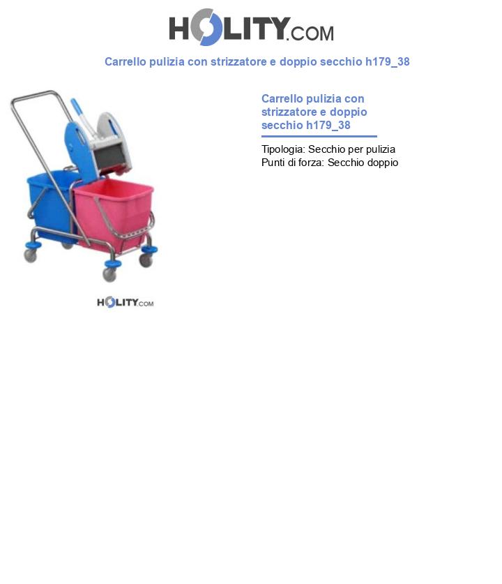 Carrello pulizia con strizzatore e doppio secchio h179_38