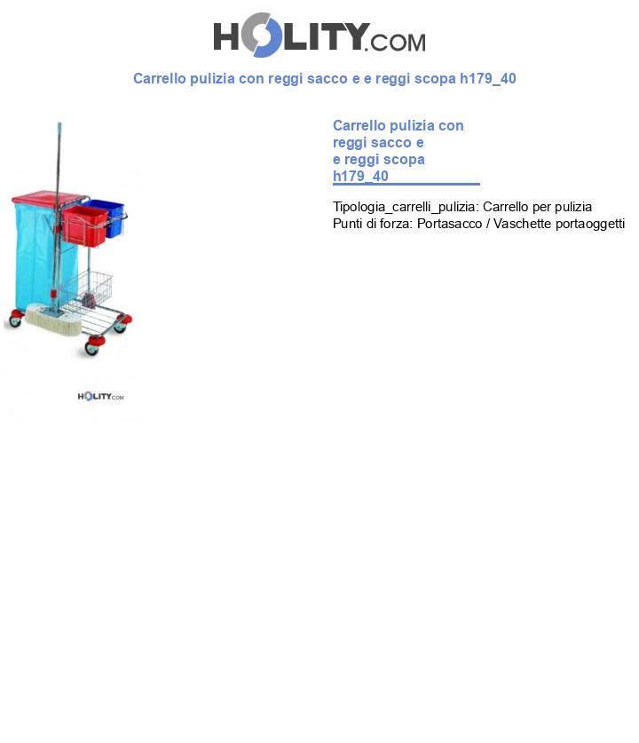Carrello pulizia con reggi sacco e e reggi scopa h179_40