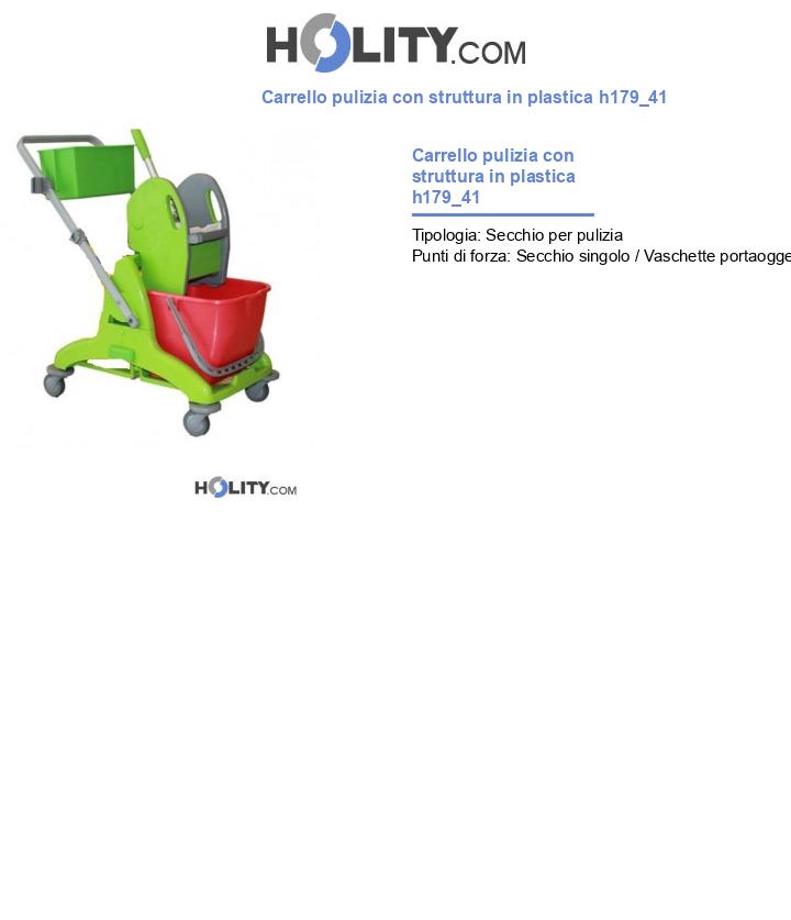 Carrello pulizia con struttura in plastica h179_41