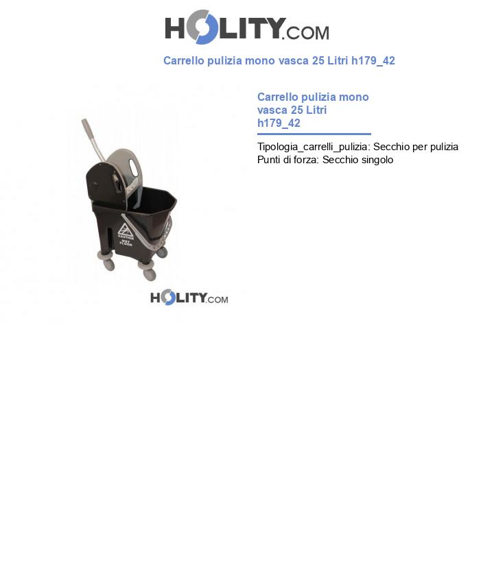 Carrello pulizia mono vasca 25 Litri h179_42
