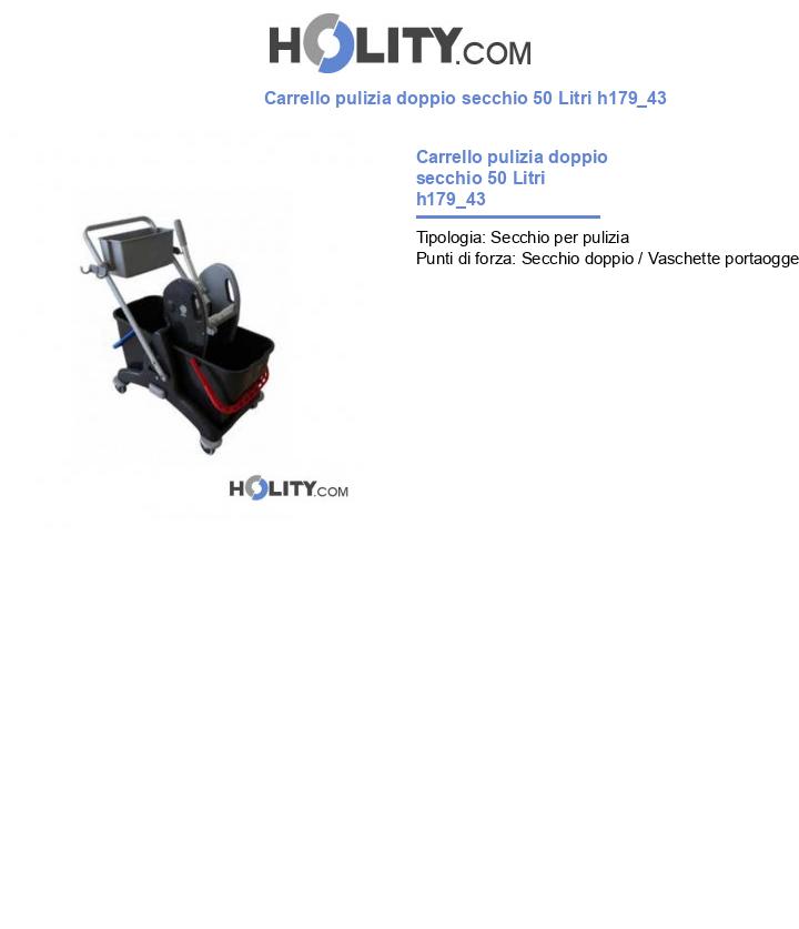 Carrello pulizia doppio secchio 50 Litri h179_43