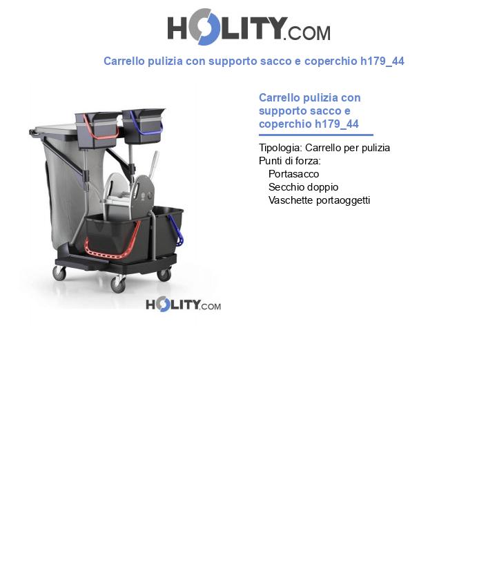 Carrello pulizia con supporto sacco e coperchio h179_44