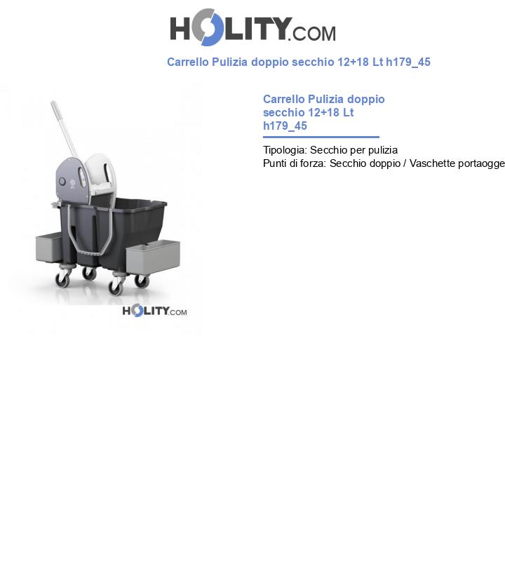 Carrello Pulizia doppio secchio 12+18 Lt h179_45