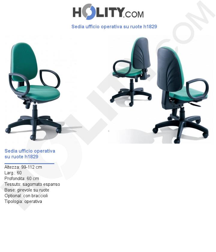 Sedia ufficio operativa su ruote h1829