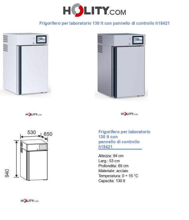 Frigorifero per laboratorio 130 lt con pannello di controllo h18421
