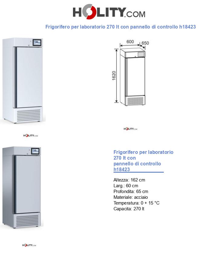 Frigorifero per laboratorio 270 lt con pannello di controllo h18423