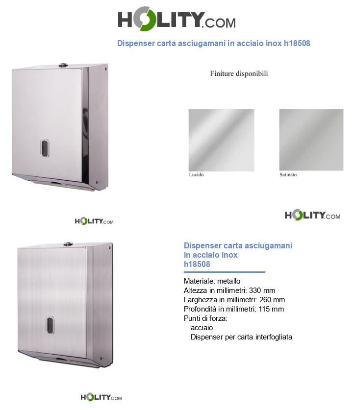 Dispenser carta asciugamani in acciaio inox h18508