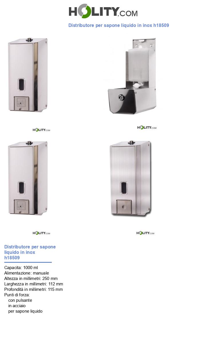 Distributore per sapone in acciaio inox h18509