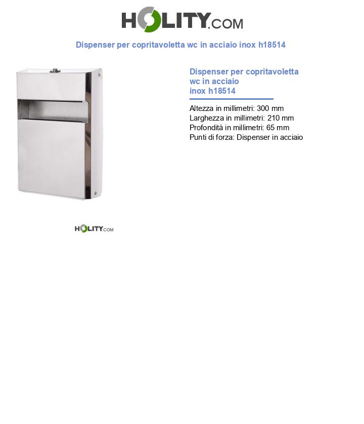 Dispenser per copritavoletta wc in acciaio inox h18514